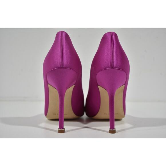 Manolo Blahnik Hangisi 105 Purple Pink Satin Crystal Jewel Buckle Heel Pump 38 - Picture 12 of 13